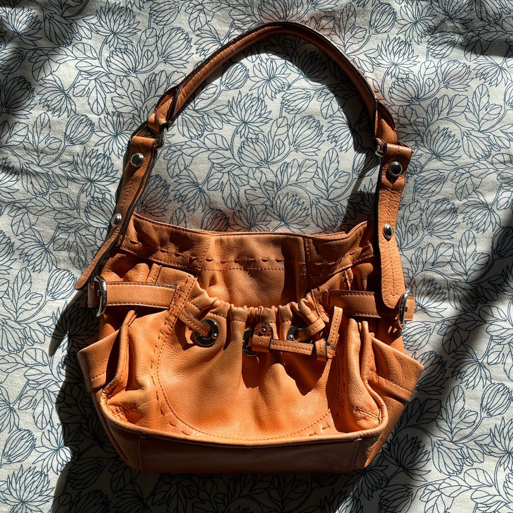 Orange B. Makowsky Leather Handbag